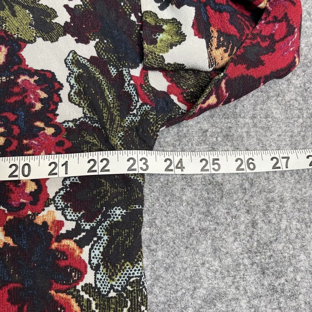 J Jill Top Womens Large Long Sleeve Boat Neck Multi Floral Lightweight Blouse - Picture 7 of 9
